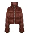 Rick Owens Turtle Oversized Cropped Down Jacket In Brown