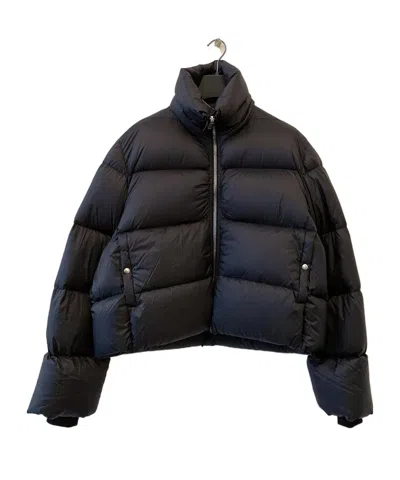 Rick Owens Turtle Cropped Quilted Recycled Shell Down Jacket In Black
