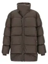 Rick Owens Turtle Zip-front Padded Coat In Brown