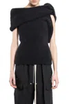 Rick Owens Porterville Asymmetric Wool-blend Top In Black