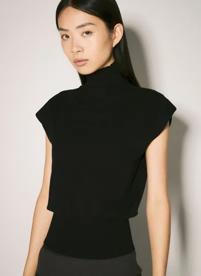 Rick Owens Turtleneck Knit Top In Black