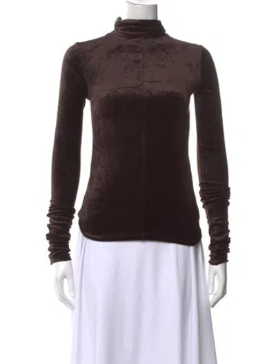 Pre-owned Rick Owens Turtleneck Long Sleeve Top In Brown