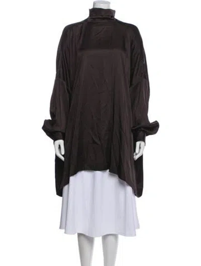 Pre-owned Rick Owens Turtleneck Long Sleeve Tunic W/ Tags In Gray