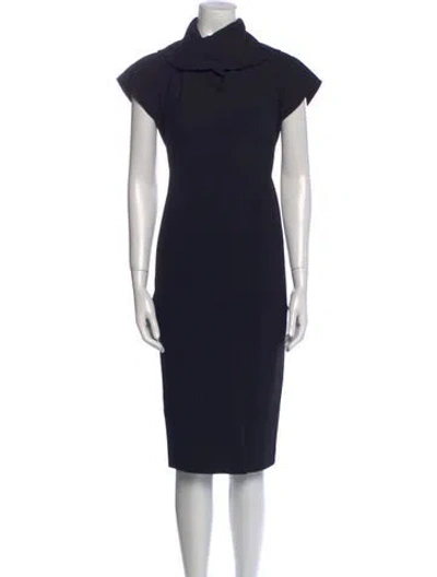 Pre-owned Rick Owens Turtleneck Midi Length Dress In Black