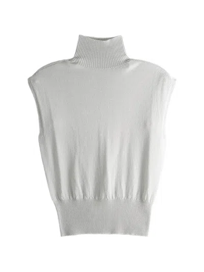 Rick Owens Turtleneck Ribbed Sweater In Gray