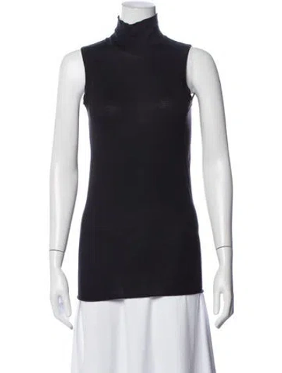 Pre-owned Rick Owens Turtleneck Sleeveless Top In Black