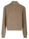 Rick Owens Turtleneck Sweater Knitwear Beige In Brown