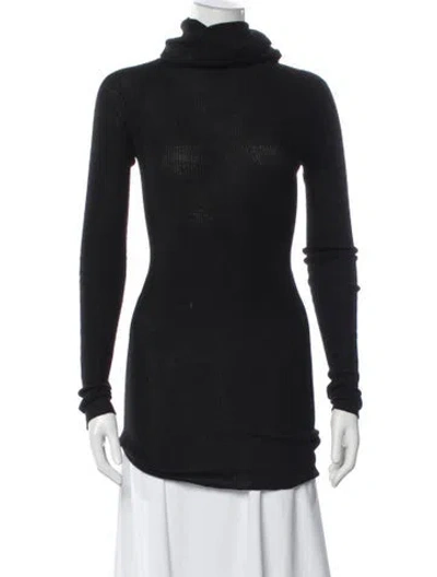 Pre-owned Rick Owens Turtleneck Sweater In Black