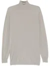 Rick Owens Off-white Rib Sweater In Grey