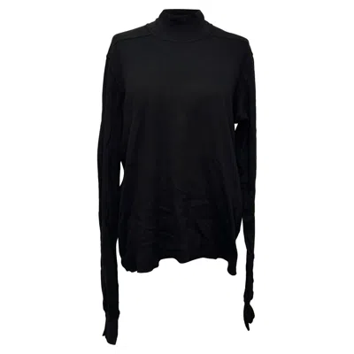 Rick Owens Turtleneck Sweater In Black Cotton