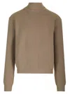 Rick Owens Turtleneck Sweater Knitwear Beige In Brown