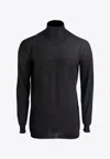 Rick Owens Turtleneck Wool Sweater In Black