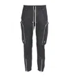 Rick Owens Twill Bauhaus Cargo Trousers In Black