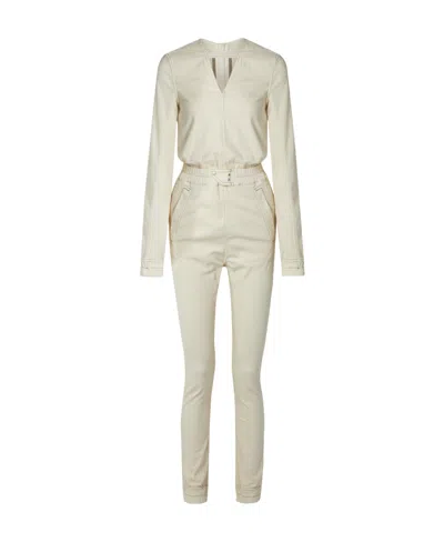 Rick Owens Twill Jumpsuit In Neutral