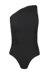 Rick Owens Twist Bather One-shoulder Swimsuit In Black