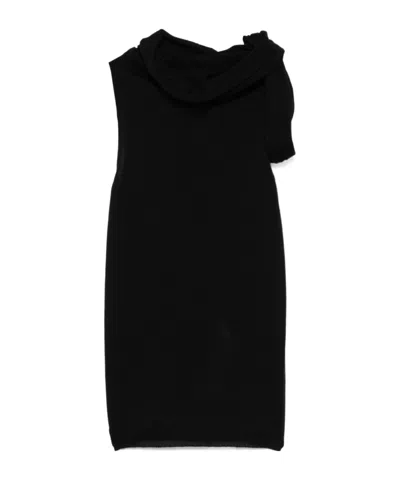RICK OWENS RICK OWENS ASYMMETRIC NECK TWIST-DETAIL VEST