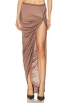 Rick Owens Twist Edfu Skirt In Brown