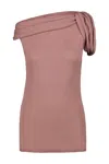 Rick Owens Twisted Jersey Sleeveless Top In Pink & Purple