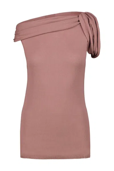 Rick Owens Twisted Jersey Sleeveless Top In Multicolor