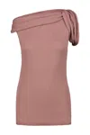 Rick Owens Twisted Jersey Sleeveless Top In Dusty Pink