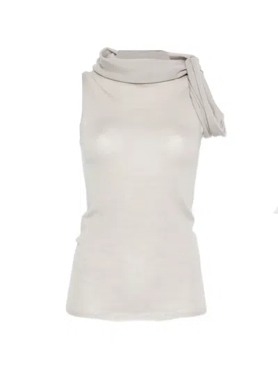 Rick Owens Twist Top In Neutral