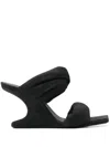 Rick Owens 80mm Twisted Cantilever Suede Mules In Black  