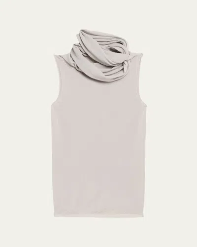 Rick Owens Twisted Cowl-neck Sleeveless Top In White