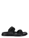 Rick Owens Twisted Granola Sandals In Blistered Black Lamb Leather In Black