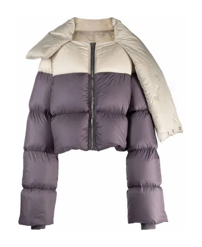 Rick Owens Two-tone Puffer Jacket In Gray