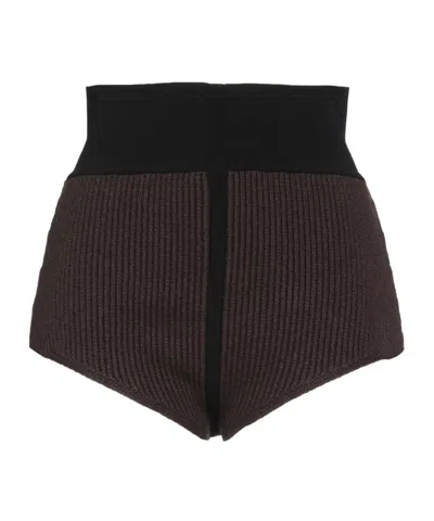 Rick Owens Twotone Knit Shorts In Multi