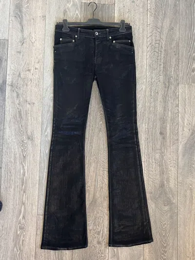 Pre-owned Rick Owens Tyrone Bootcut Foil Wax In Black