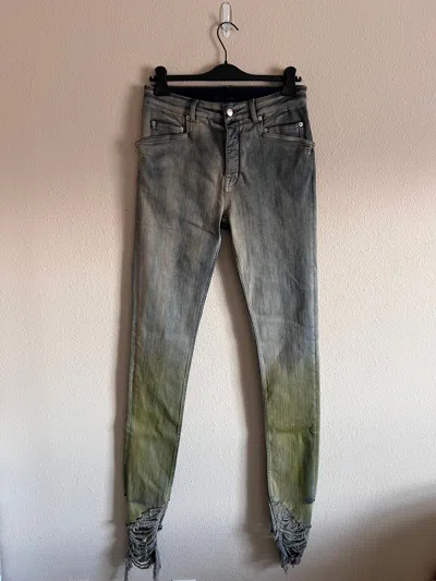 Pre-owned Rick Owens Tyrone Cut Jeans In Pearl Acid Degrade In Grey