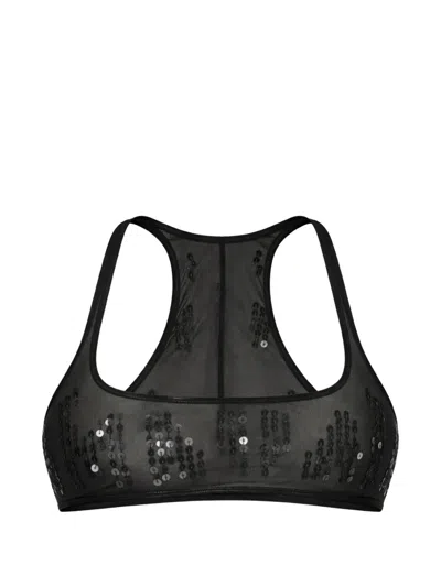 Rick Owens Unhorny Sequin-embellished Top In Black