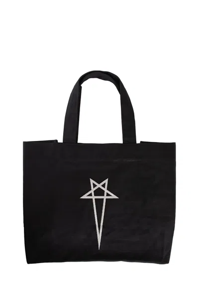 Rick Owens Unisex Black Tote Bags