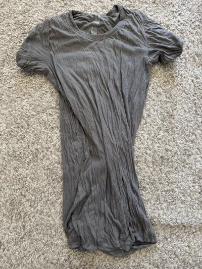 Pre-owned Rick Owens Unstable Double Slim-fit Cotton-jersey Dark Dust In Gray