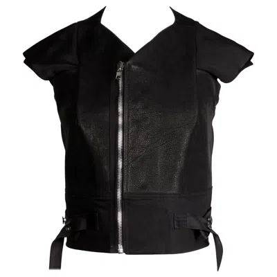 Pre-owned Rick Owens Unworn With Tags S/s 2015 Avant Garde Black Leather Jacket Or Vest