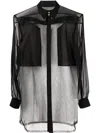 Rick Owens Utility See-through Shirt In Schwarz