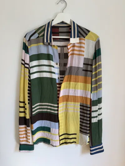 Pre-owned Rick Owens Uxmql Stripe Printed Shirt Tecuatl 2020 In Multi