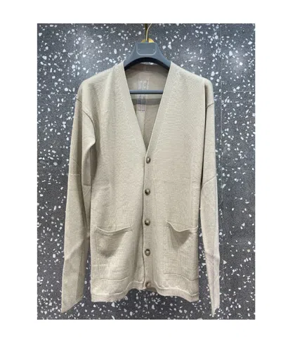 Rick Owens V-collar Pocket Cardigan In White