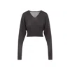 Rick Owens Cropped Virgin Wool Pullover V-neck In Gray