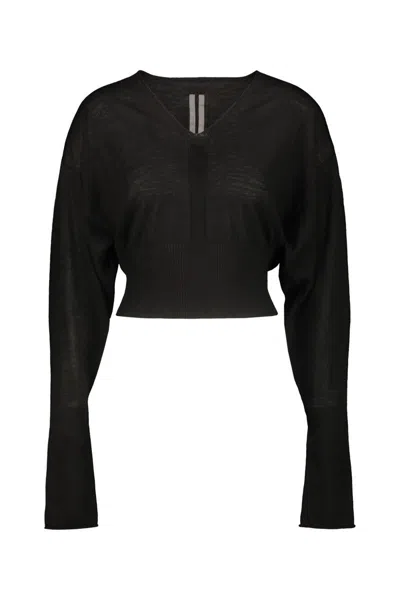 Rick Owens V Cropped Top Clothing In Black