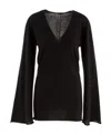 Rick Owens V-neck Bottomed Pullover In Black