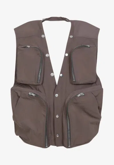 RICK OWENS V-NECK CARGO VEST