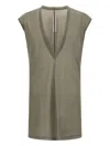 Rick Owens V-neck Cotton T-shirt In Gray