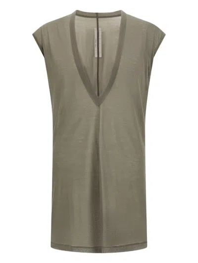 RICK OWENS V-NECK COTTON T-SHIRT
