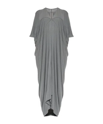 Rick Owens V-neck Dress In Gray