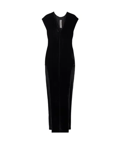 Rick Owens Arrowhead Velvet Gown In Black