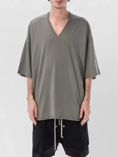 Rick Owens V Neck Jumbo Jersey T-shirt Vest In Gray