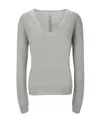 Rick Owens V-neck Knitted Jumper In Gray