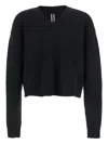 Rick Owens Black Sweater With V Neck And Dropped Shoulders In Wool Blend Man In Black
